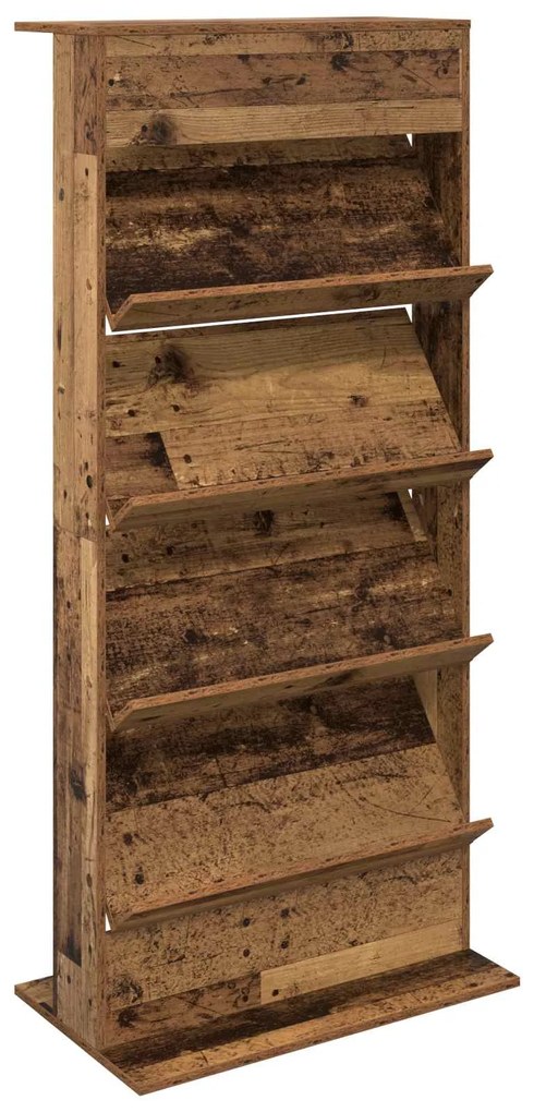 vidaXL Ράφι Περιοδικών Παλιό ξύλο 70 x 41 x 156 εκ. Επεξεργασμένο ξύλο