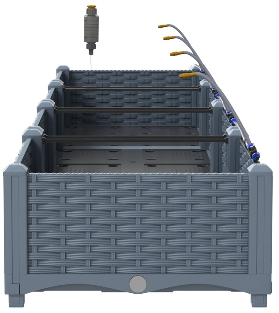 vidaXL Γλάστρες Κήπου 1 τεμ Ανοιχτό γκρι 160 x 40 x 22 cm Πλαστικό