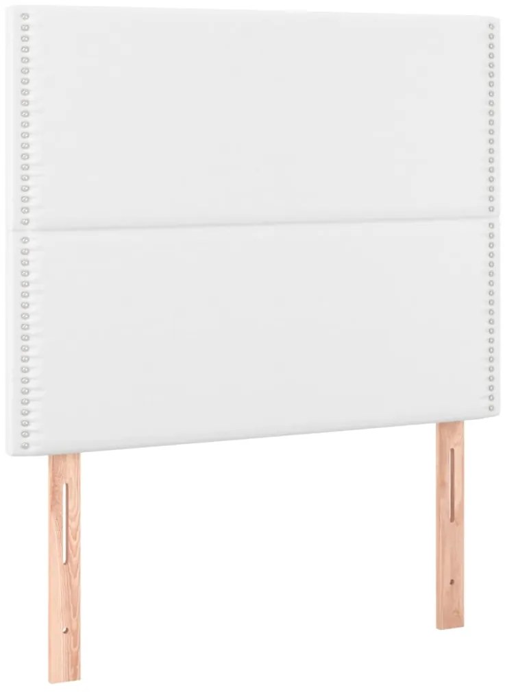 vidaXL Κρεβάτι Boxspring με Στρώμα &amp; LED Λευκό 90x200 εκ. Συνθ. Δέρμα