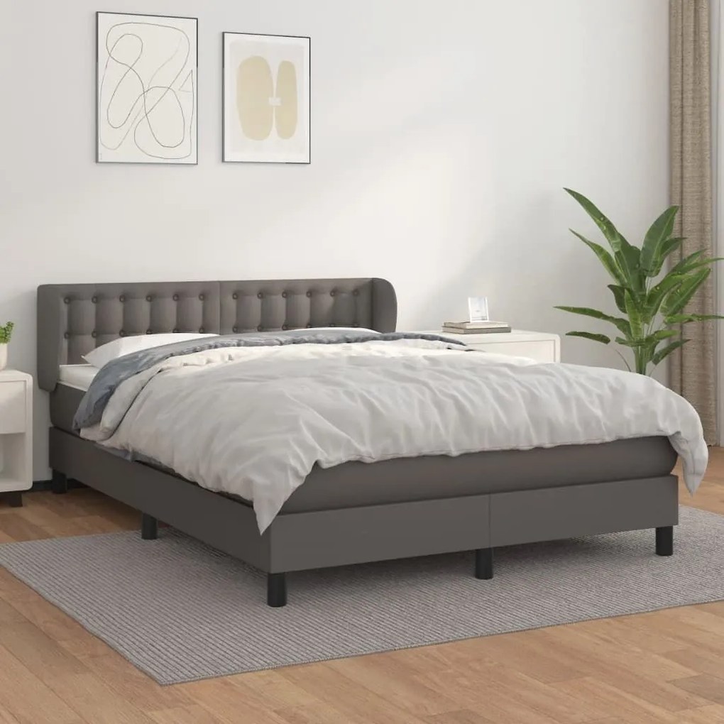 ΚΡΕΒΑΤΙ BOXSPRING ΜΕ ΣΤΡΩΜΑ ΓΚΡΙ 140X190ΕΚ. ΑΠΟ ΣΥΝΘΕΤΙΚΟ ΔΕΡΜΑ 3127311