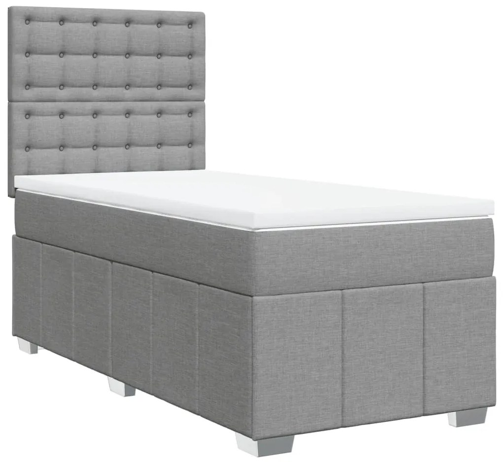 ΚΡΕΒΑΤΙ BOXSPRING ΜΕ ΣΤΡΩΜΑ ΑΝΟΙΧΤΟ ΓΚΡΙ 90X200 ΕΚ. ΥΦΑΣΜΑΤΙΝΟ 3293865