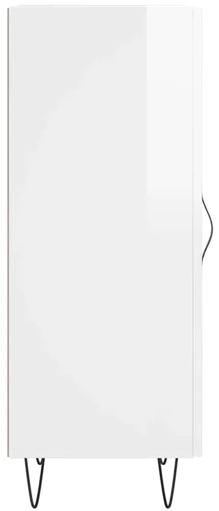 vidaXL Ντουλάπι Γυαλιστερό Λευκό 34,5x34x90 εκ. Επεξεργασμένο Ξύλο