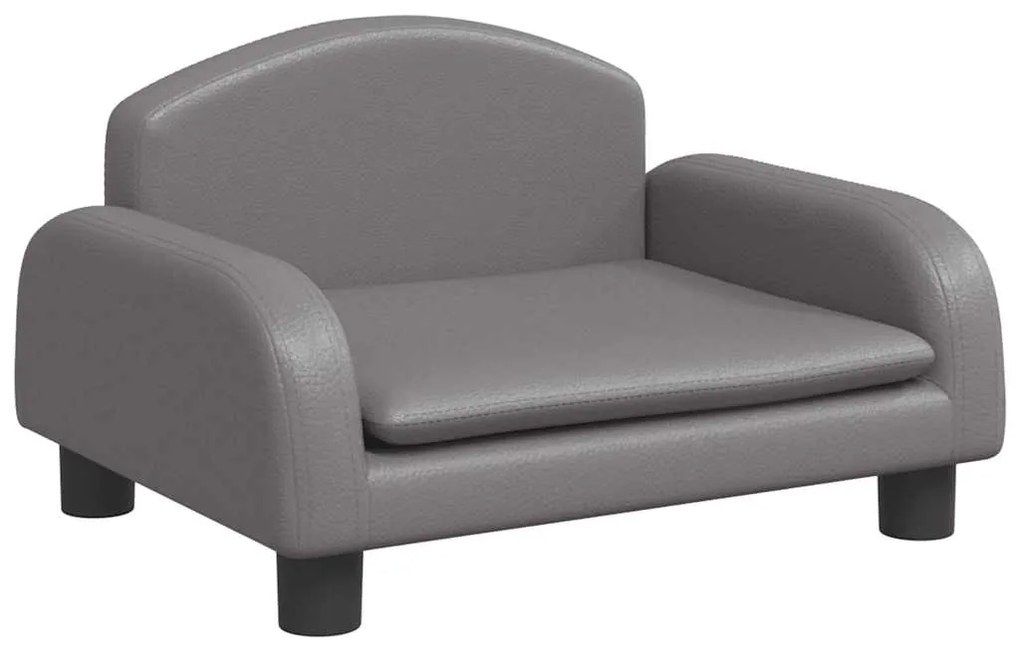 vidaXL Καναπές Παιδικός Γκρι 50x40x30 εκ. από Συνθετικό Δέρμα