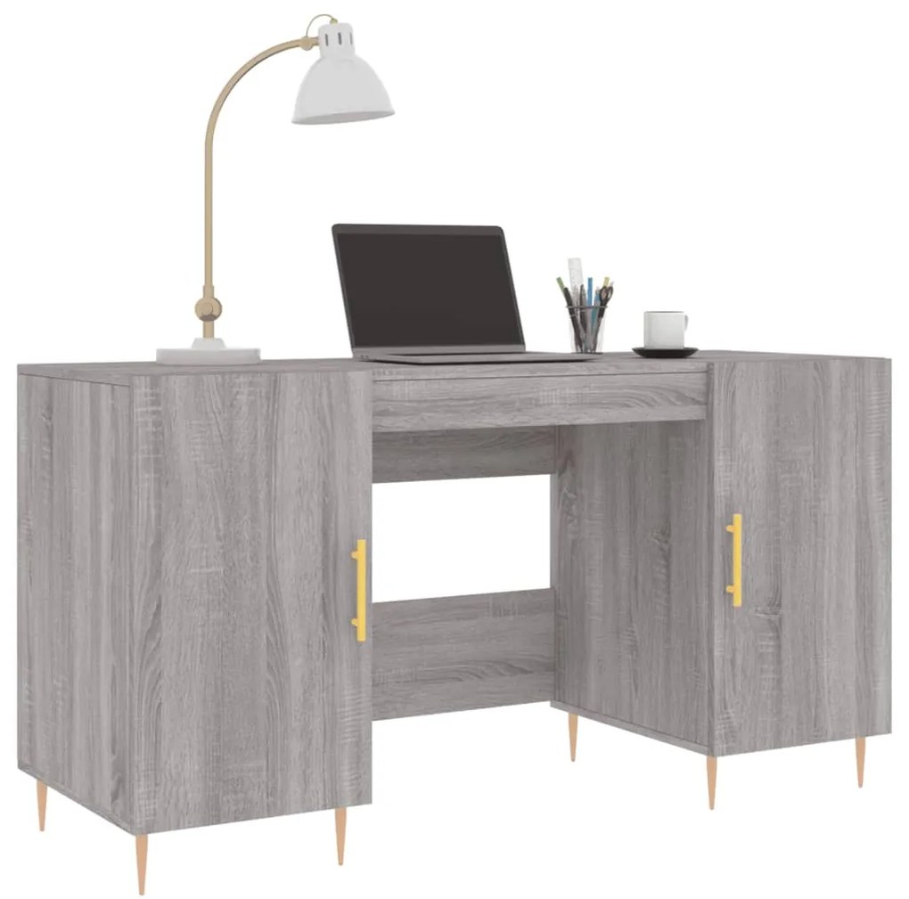 vidaXL Γραφείο Γκρι Sonoma 140 x 50 x 75 εκ. από Επεξεργασμένο Ξύλο