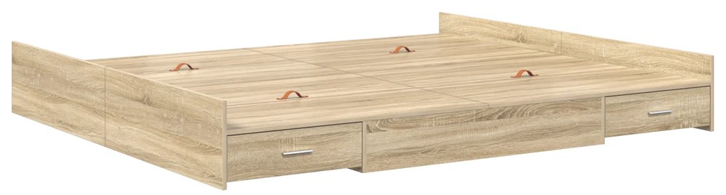 vidaXL Κρεβάτι με αποθηκευτικό χώρο Sonoma Δρυς 200 x 200 cm