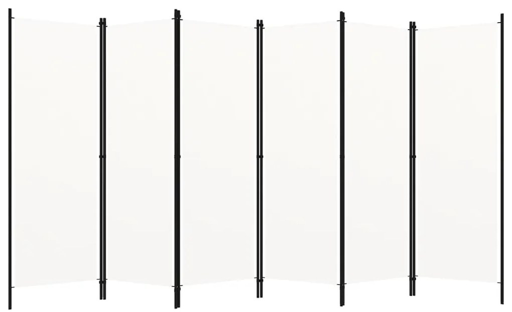 vidaXL Διαχωριστικό Δωματίου με 6 Πάνελ Λευκό 300 x 180 εκ.