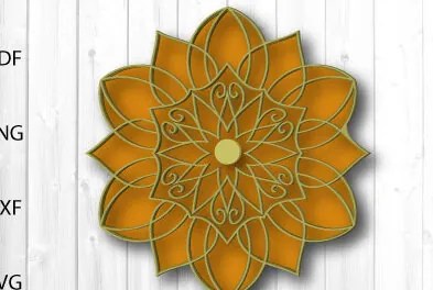 Intra απο ξύλο plywood 3mm-4mm πάχος Τρισδιάστατη διακοσμητική στρώση μπαμπά Mandala 2 Δίασταση 30x30 cm INTRAFABR-15009457