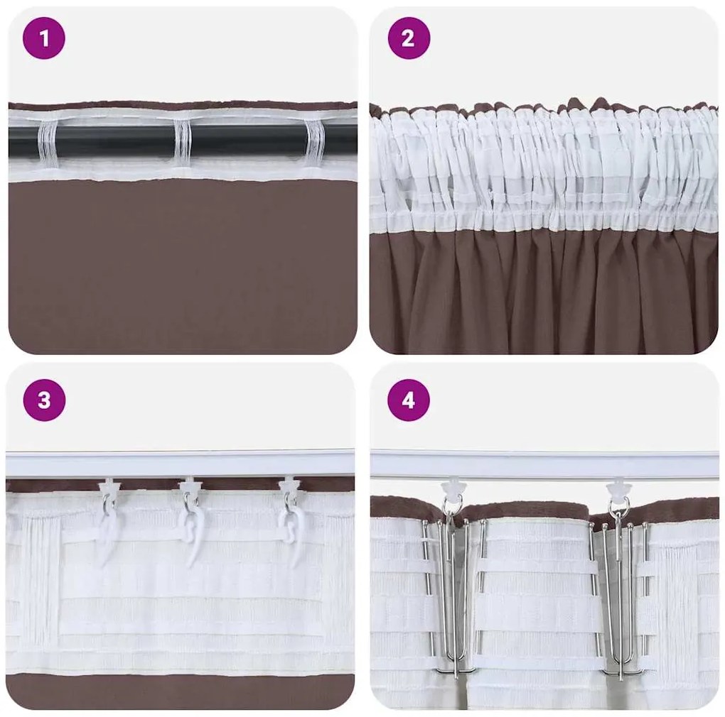 vidaXL κουρτίνες βελούδου , 2 τεμ, με eyelets, καφέ, 260 x 140 εκ
