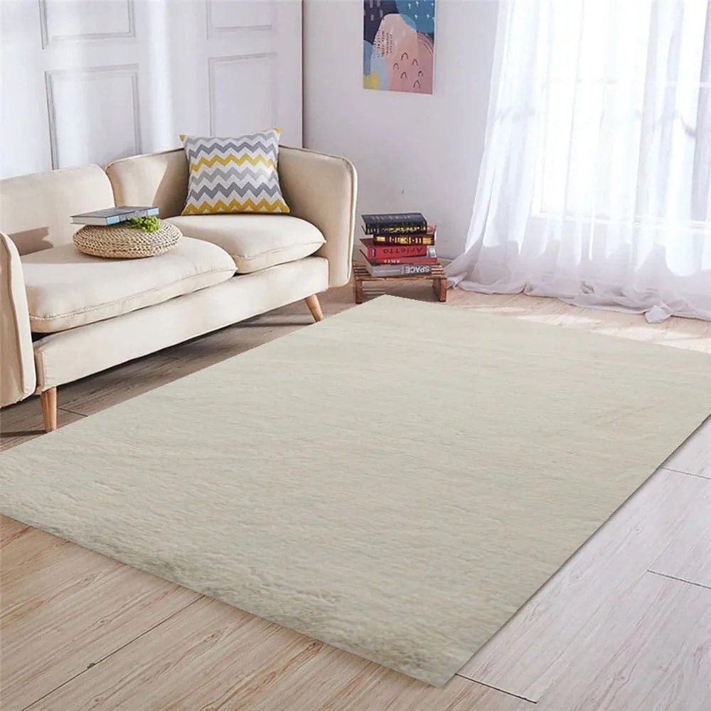 Bonsai Home Σετ Χαλιά Κρεβατοκάμαρας Γούνινα 3Τμχ XL - Rabbit Fur Κρεμ
