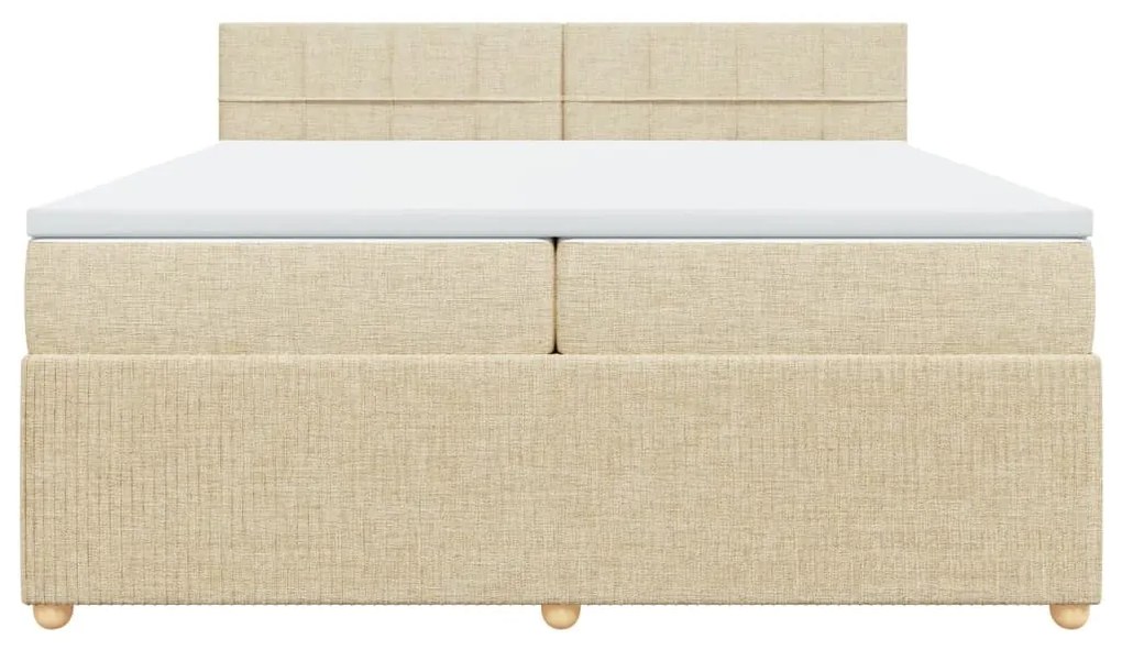 ΚΡΕΒΑΤΙ BOXSPRING ΜΕ ΣΤΡΩΜΑ ΚΡΕΜ 200X200 ΕΚ. ΥΦΑΣΜΑΤΙΝΟ 3287568