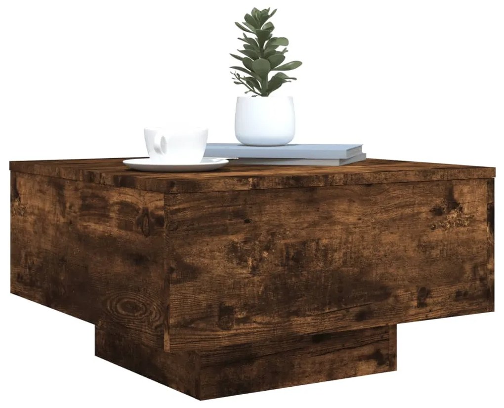 vidaXL Τραπεζάκι Σαλονιού Καπνιστή Δρυς 55x55x31 εκ. Επεξεργασμ. Ξύλο