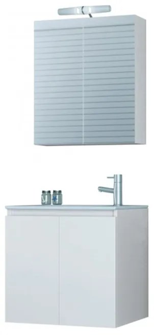 DROP Σετ επιτοίχιου επίπλου μπάνιου, Verona 55, Λευκό, Drop DROP986613