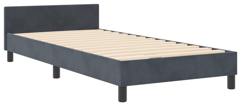 vidaXL Κρεβάτι Σκελετός Σκούρο Γκρι 90x190 εκ. Βελούδο