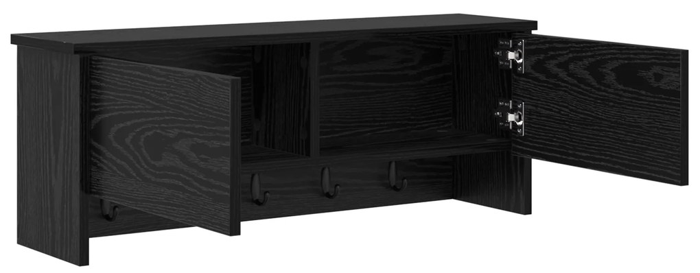 vidaXL Τοίχου Κρεμάστρα Μαύρη δρυς 80 x 20 x 30 cm Επεξεργασμένο ξύλο