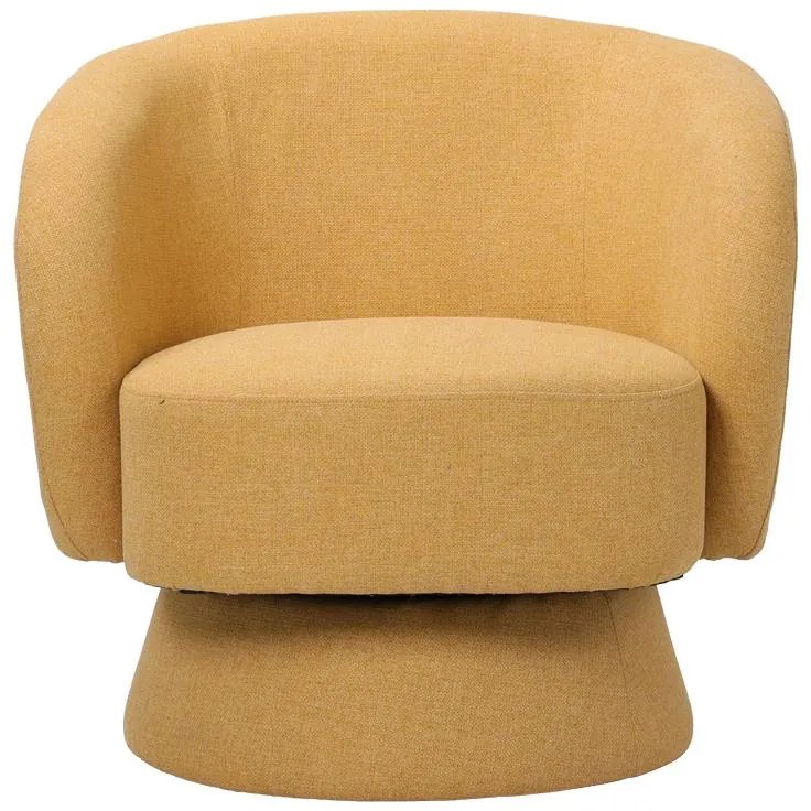 Πολυθρόνα περιστρεφόμενη Kreslo ύφασμα σε κίτρινη απόχρωση 78x81x77εκ 78x81x77 εκ.