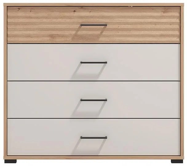Κομότα - Συρταριέρα Modena 4F Artisan Oak - Cashmere 93x40x82 εκ. 93x40x82 εκ.