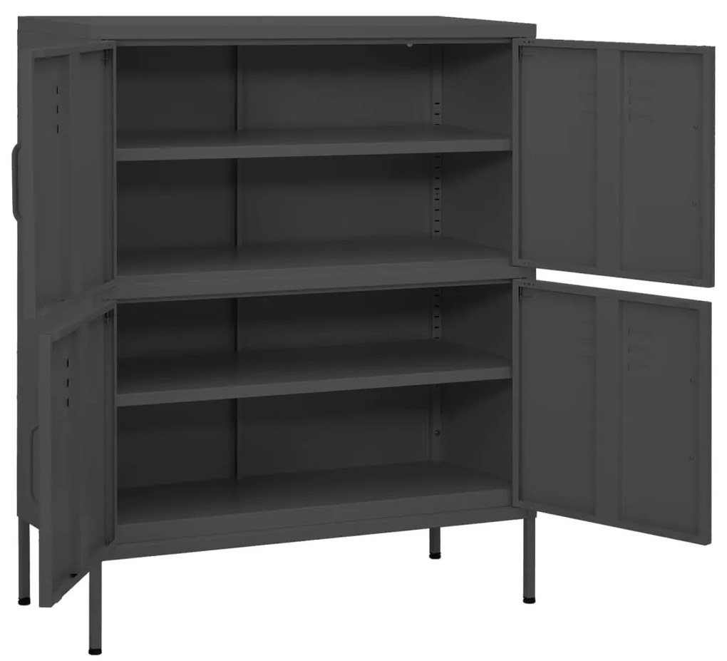 vidaXL Ντουλάπι Αποθήκευσης Ανθρακί 80 x 35 x 101,5 εκ. από Ατσάλι