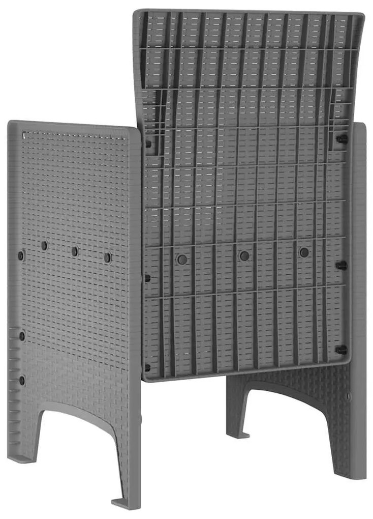 vidaXL Καρέκλα Κήπου 4 pcs Ανοιχτό γκρι 53 x 49 x 85 εκ. PP