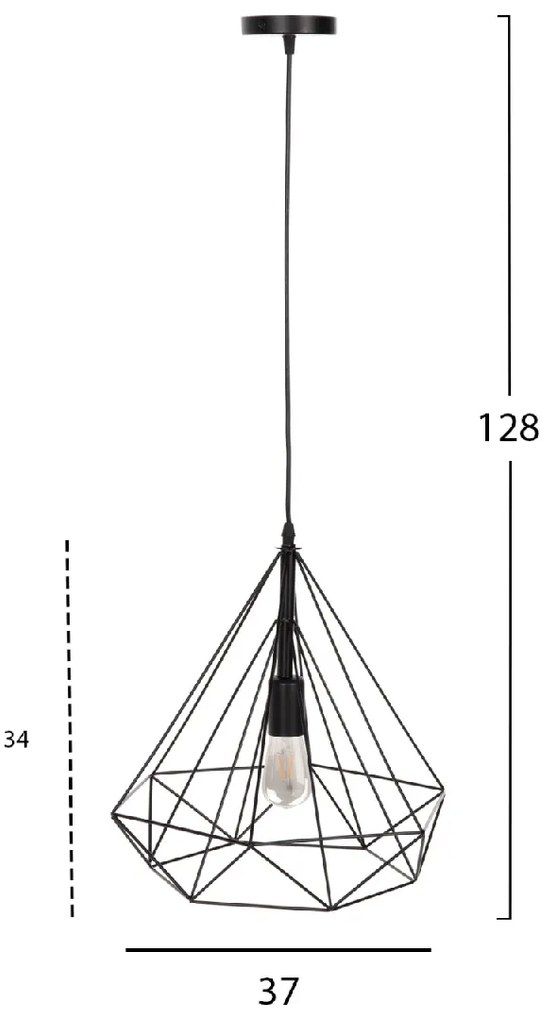 ΦΩΤΙΣΤΙΚΟ ΟΡΟΦΗΣ ΚΡΕΜΑΣΤΟ HM4064 ΜΑΥΡΟ ΜΕΤΑΛΛΙΚΟ ΚΑΠΕΛΟ 32x37x128Yεκ.