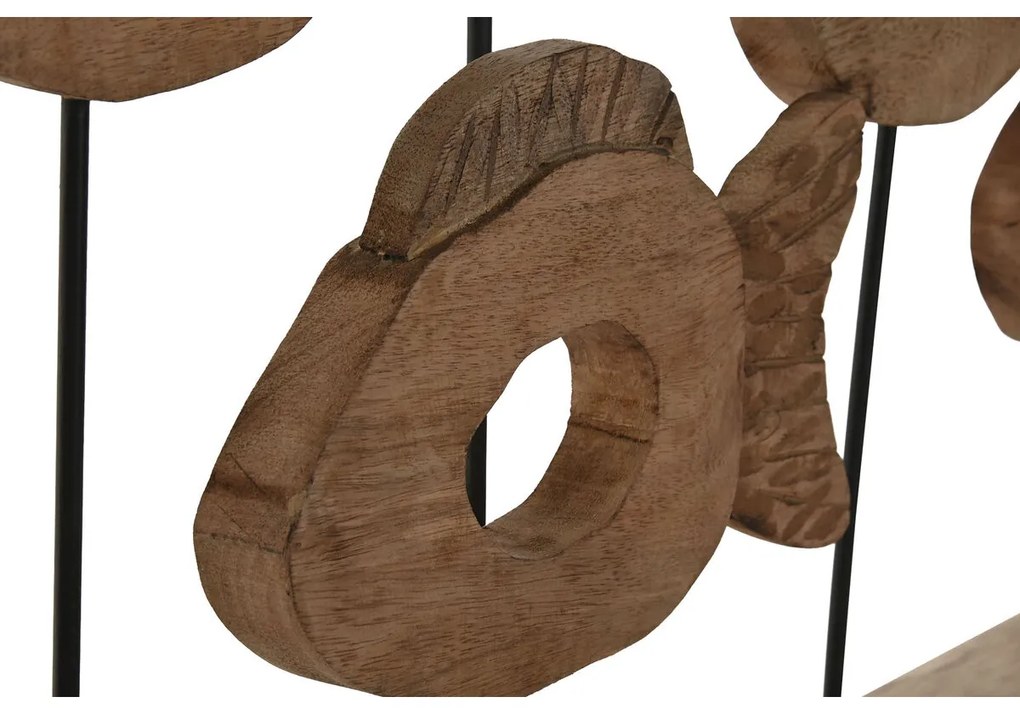 Διακοσμητική Φιγούρα Home ESPRIT Μαύρο Φυσικό Ιχθύες 61,5 x 10 x 53,5 cm