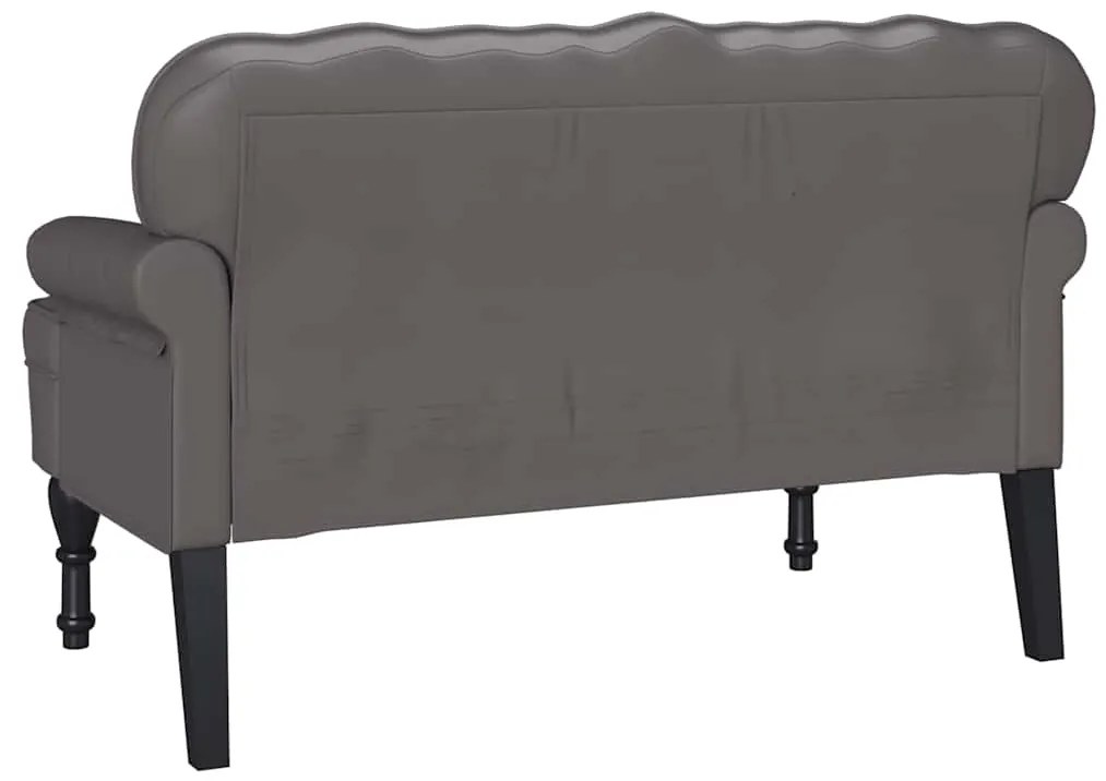 vidaXL Καναπές Chesterfield Γκρι 119.5 x 64.5 x 75 εκ. Τεχνητό Δέρμα