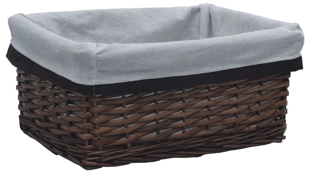 vidaXL Σετ Καλάθια Αποθήκευσης 3 τεμ. Καφέ Στοιβαζόμενα Φυσική Ιτιά