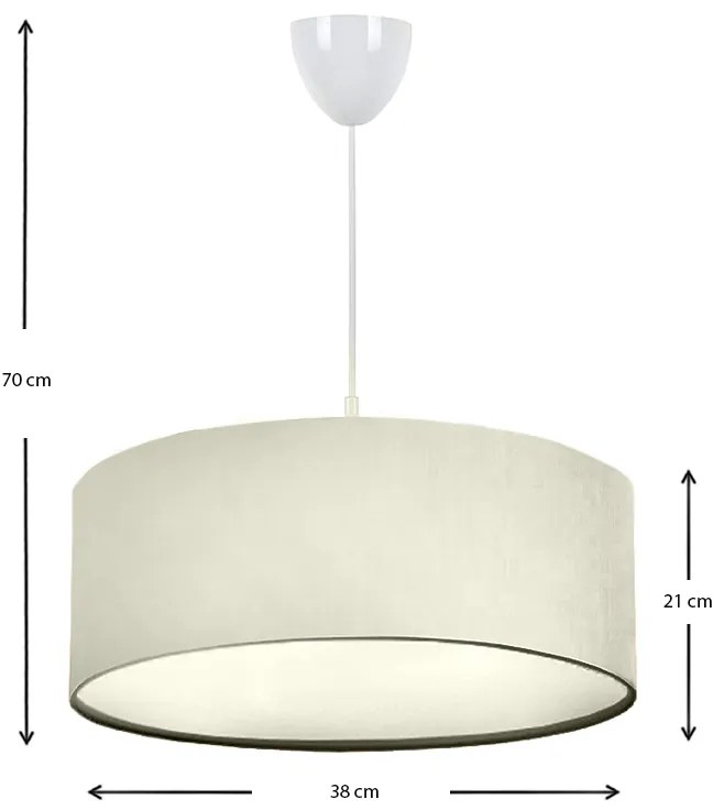 Φωτιστικό οροφής Monahan Megapap υφασμάτινο μονόφωτο χρώμα εκρού 38x20x70εκ.