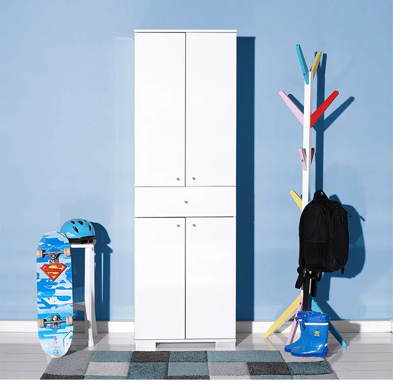 Ντουλάπα ρούχων Diamond Megapap δίφυλλη χρώμα λευκό gloss 60x38x187εκ.