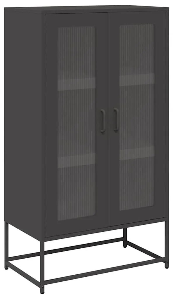 Highboard Μαύρο 68x39x123 cm Χάλυβας - Μαύρο