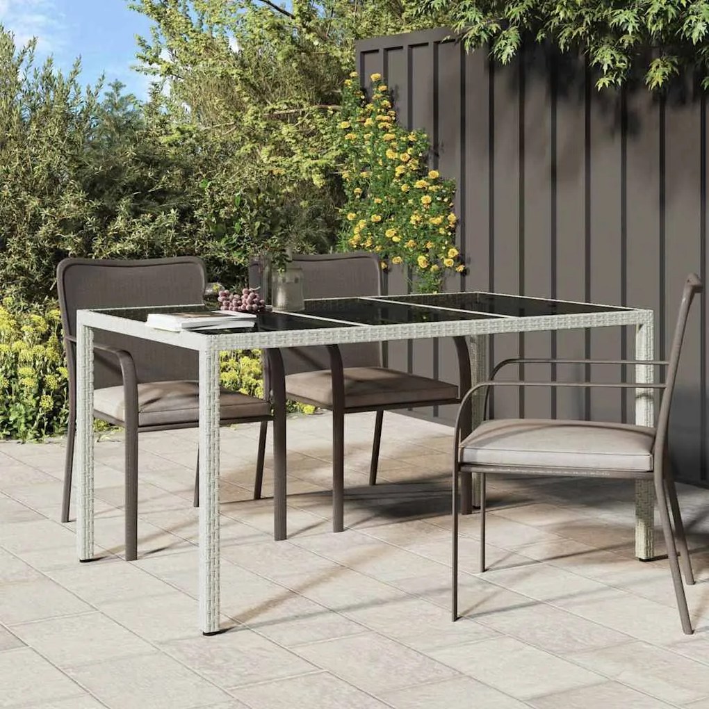 vidaXL Τραπέζι Κήπου για Φαγητό Λευκό 150 x 90 x 75 cm Πολυ ράταν