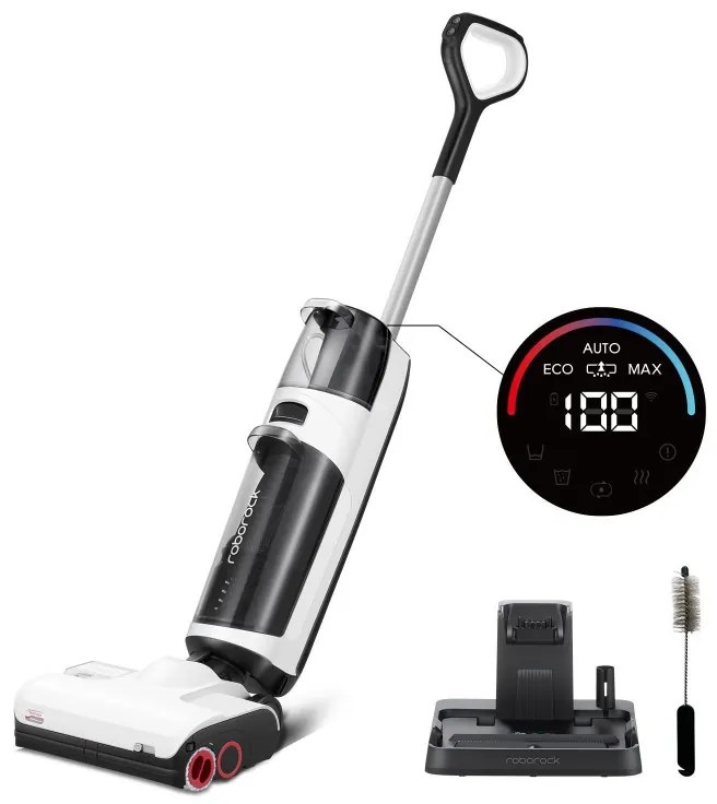 Κάθετη ηλεκτρική σκούπα 5σε1 Roborock Dyad Pro Combo R300002, 17000 Pa, 300 m2, 0,46 l, 4 λειτουργίες, Αυτοκαθαρισμός,, Αυτονομία έως 60 λεπτά, Λευκό