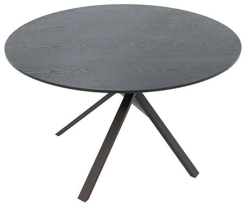 Tραπέζι Cerco MDF μαύρο Φ120x75εκ 120x120x75 εκ.