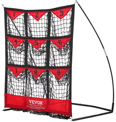 VEVOR 9 Hole Baseball Net, 36&quot;x30&quot; Softball Baseball Training Equipment for Hitting Pitching Practice, Portable Quick Assembly Trainer Aid with Carry Bag, Strike Zone, Ground Stakes, for Youth Adults