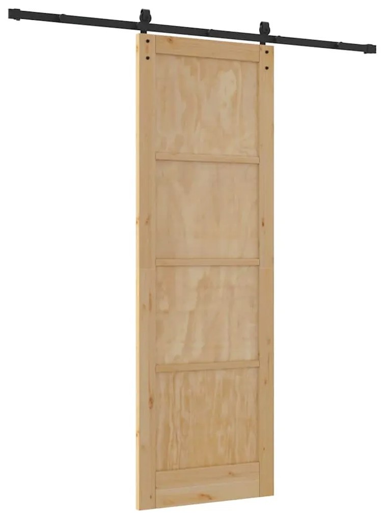 vidaXL Συρόμενη Πόρτα Φυσικό και μαύρο 78 x 232 cm