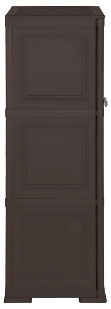 vidaXL Πλαστικό Ντουλάπι Καφέ 79 x 43 x 125 εκ. με Σχέδιο Ξύλου