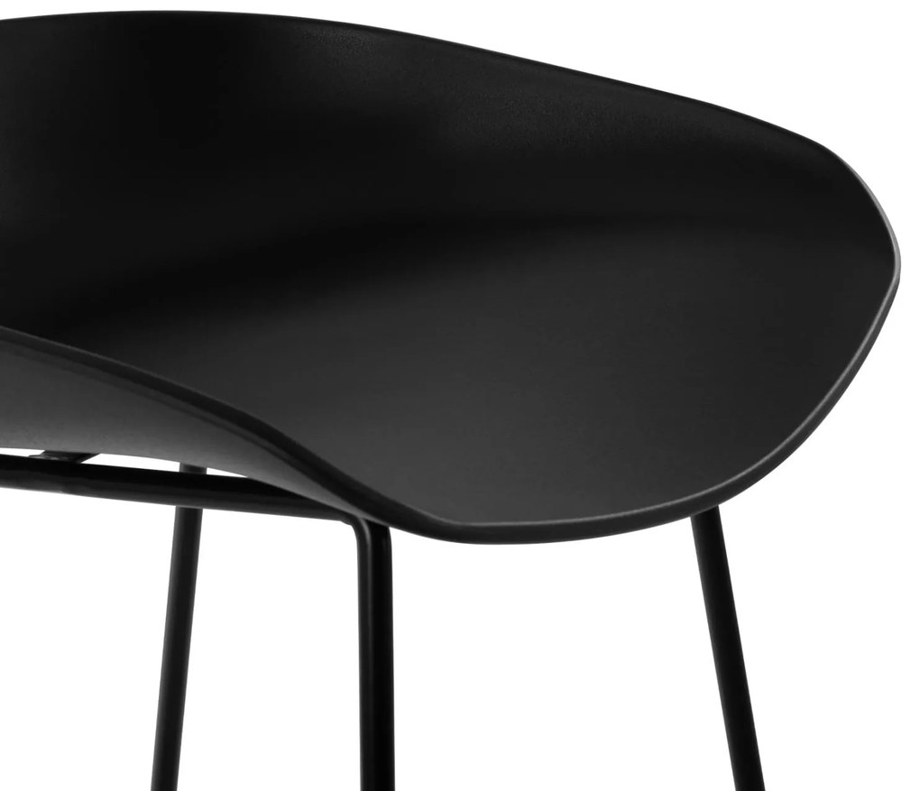 Σκαμπό μπαρ Naila Μεταλλικό με Κάθισμα PP Μαύρο 47x47x83 εκ. 2αδα 47x47x83 εκ.