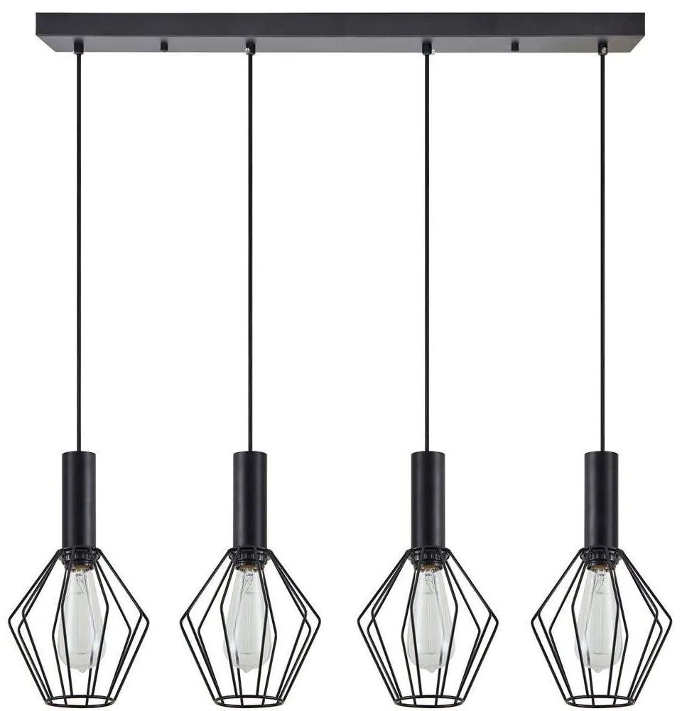 Φωτιστικό Οροφής - Ράγα Adept Tube 77-8532 87x20x300cm 4xE27 60W Black Homelighting