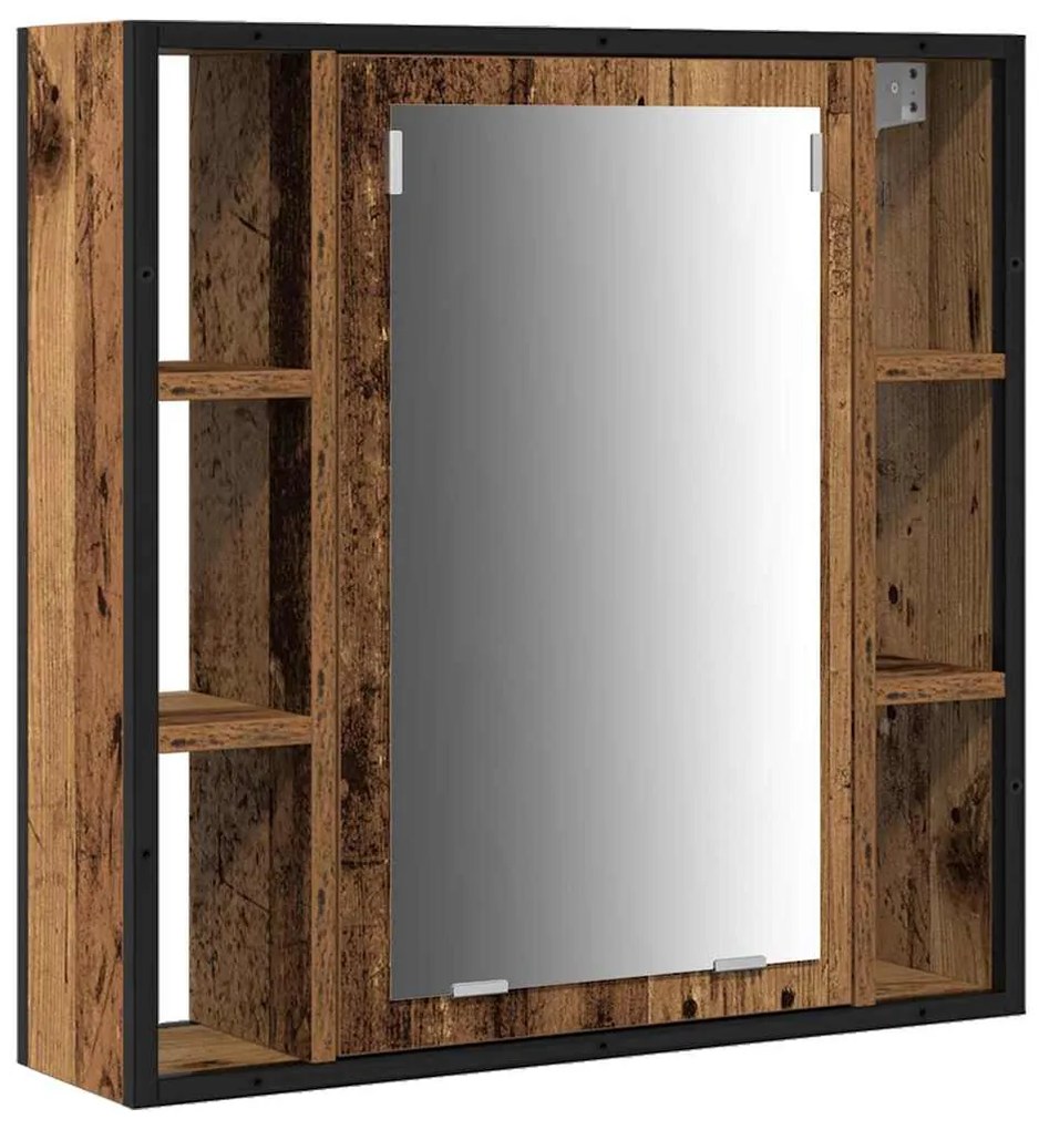 vidaXL Σετ Ντουλαπιών Μπάνιου 3 pcs Παλαιό ξύλο 33 x 33 x 185.5 εκ