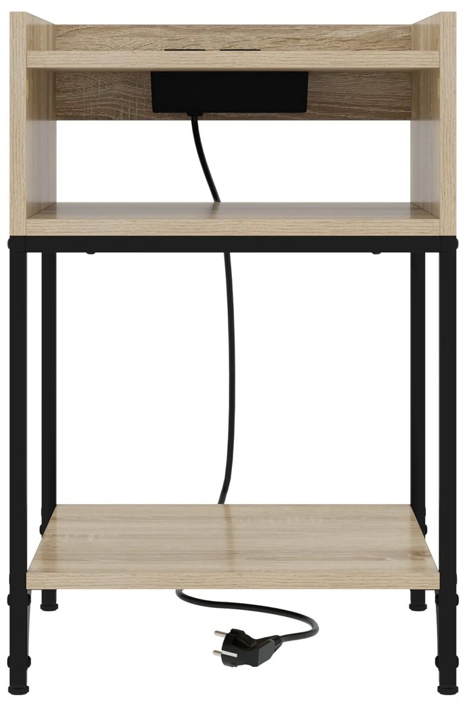 vidaXL Κομοδίνο με ράφι Sonoma Δρυς 40 x 40 x 61 εκ Επεξεργασμένο ξύλο