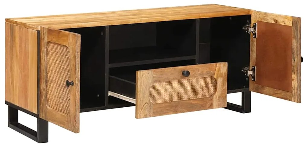 vidaXL Ντουλάπι TV με πόρτα Καφέ 105 x 33 x 46 εκ. Στερεό ξύλο μάνγκο