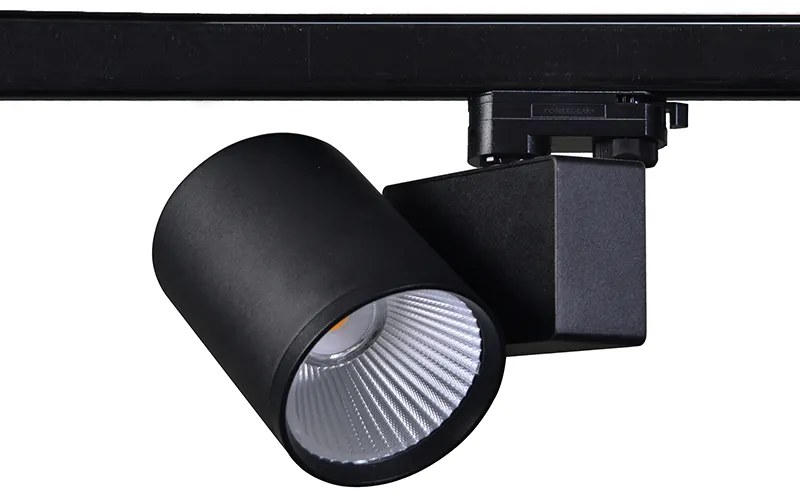 BLACK LED TRACK LUMINAIRE 40W 3000K 3-PHASE 38° 4000LM 230V AC Ra80 - 3000K - LISOR4030B4