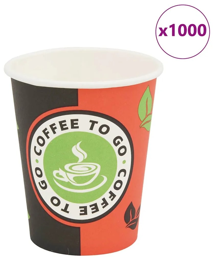 vidaXL Ποτήρια Καφέ μιας Χρήσης 1000 τεμ. 240 ml (8 oz) Χάρτινα