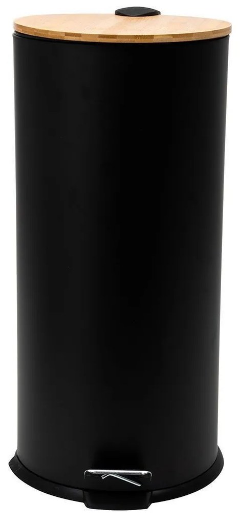 ESTIA ΚΑΔΟΣ ΑΠΟΡΡΙΜΜΑΤΩΝ SOFT CLOSE BAMBOO ESSENTIALS 30lt ΜΑΤ ΜΑΥΡΟΣ