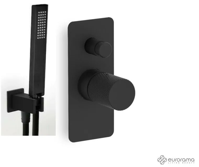 Eurorama Eletta Tecno Black Matt Μίκτης Εντοιχισμού 2 εξόδων με Εκτροπέα+Παροχή νερού