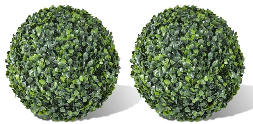 Πυξάρι σε Σχήμα Μπάλας με Τεχνητά Φύλλα 2 τεμ. 35 εκ.