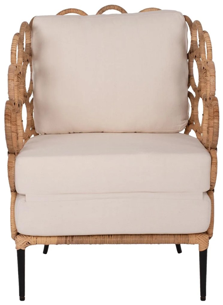 Πολυθρόνα RINGER C9341 Μεταλλική με Φυσικό RAttan 65x69x86Y εκ. 65x69x86 εκ.