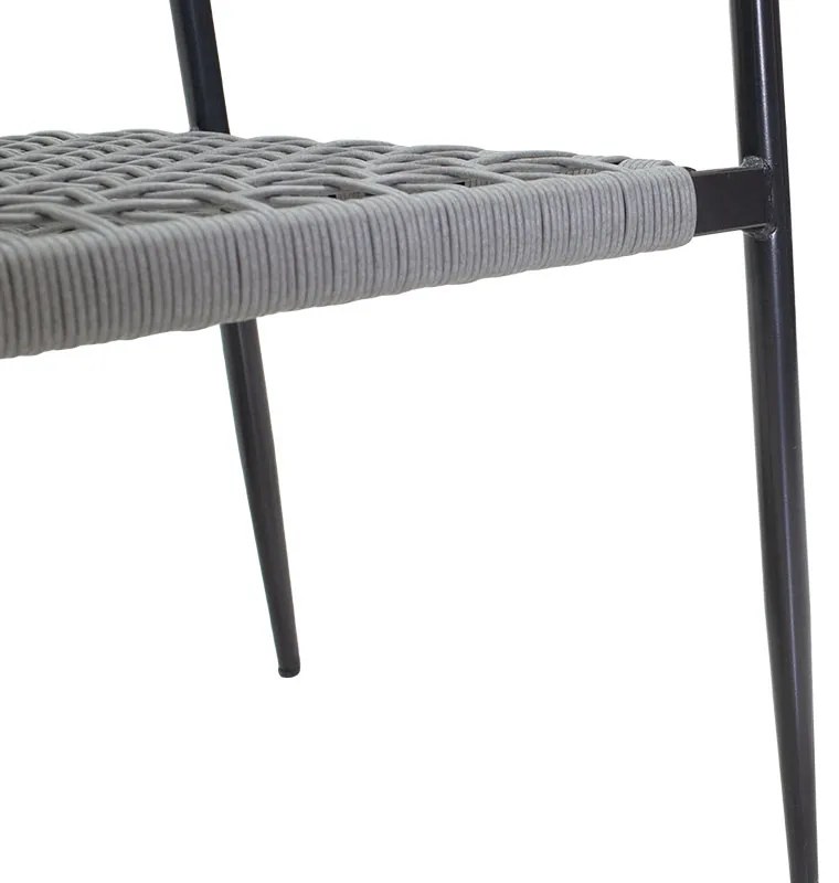 Πολυθρόνα Tiana pakoworld μέταλλο μαύρο-pe γκρι