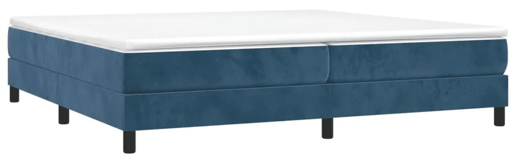 vidaXL Κρεβάτι Boxspring με Στρώμα Σκούρο Μπλε 200x200 εκ. Βελούδινο