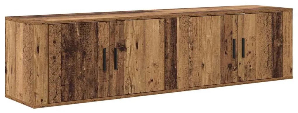 vidaXL Σετ Βαθμιδωτών Ντουλαπιών Τηλεόρασης Επιτοίχιο 2 pcs Παλιό Ξύλο