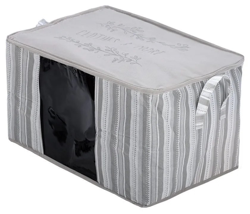 ESTIA ΘΗΚΗ ΑΠΟΘΗΚΕΥΣΗΣ NON WOVEN ΥΦΑΣΜΑΤΙΝΗ 60x45x35cm ΜΕ ΠΑΡΑΘΥΡΟ IVORY